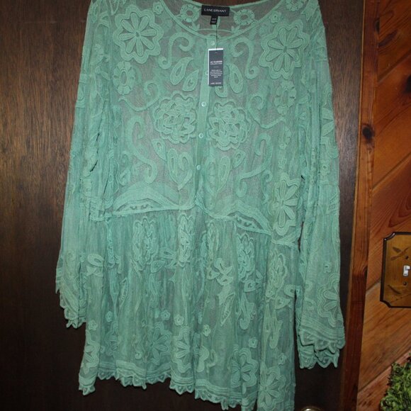 NWT Lane Bryant Embroidered button front tunic top 26/28 STUNNING!! - Picture 1 of 6